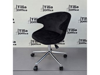 Coket Çalışma Koltuğu Krom Konik Ayak Siyah